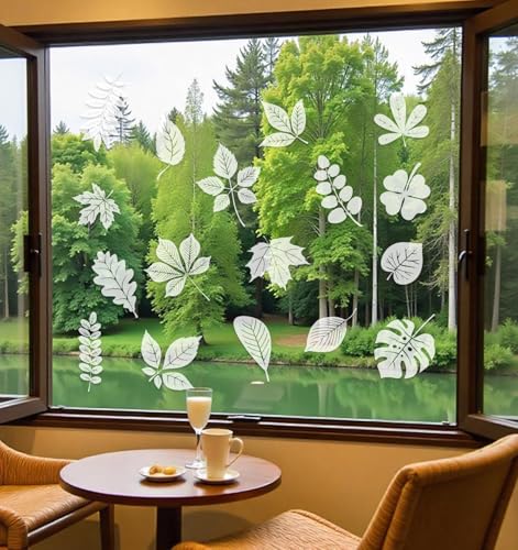Bird Strike Prevention Window Clings - 26 Leaf Decals for Safety