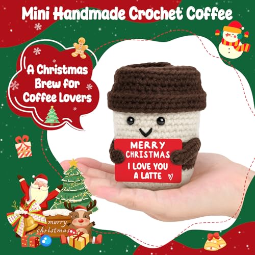Christmas Coffee Mug Gift - I Love You a Latte Plush Decoration - Holiday Gift for Women Men