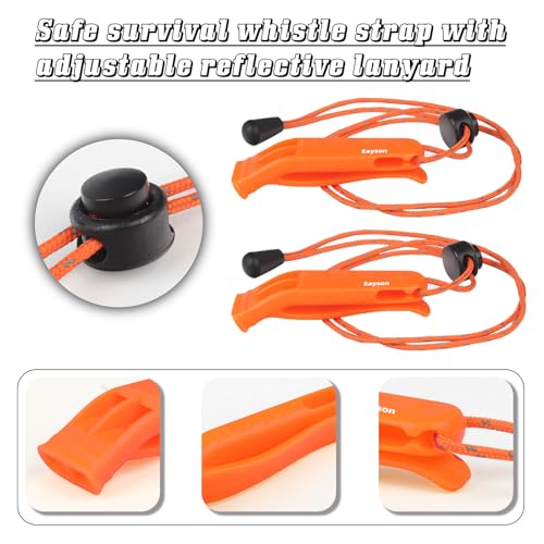 4 Pcs Emergency Whistle - Super Loud Survival Whistle with Lanyard for Safety Alert, Boating, Swimming, Kayaking, Hiking, Camping, Hunting, and Rescue Signaling