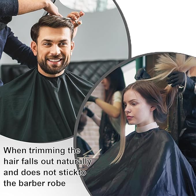 Professional Waterproof Hair Cutting Cape for Salon and Barber, Black