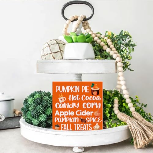 Rustic Fall Decor Wooden Sign - 5x5 Inches for Home & Thanksgiving