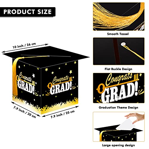Graduation Card Box with Tassel - 8x8 Inch Grad Cap Holder