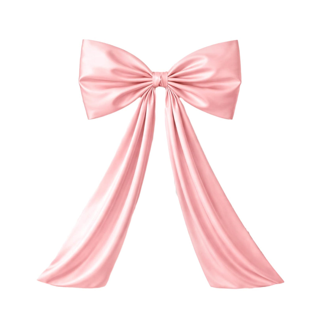Wavwavw Large Pink Bow Decor Coquette Wall Decor for Backdrop 24 x 36'' Big Bow Giant Satin Ribbon Tie for Birthday Wedding Bridal Baby Shower Party Ballerina Room Hanging Decoration(Lining Support)