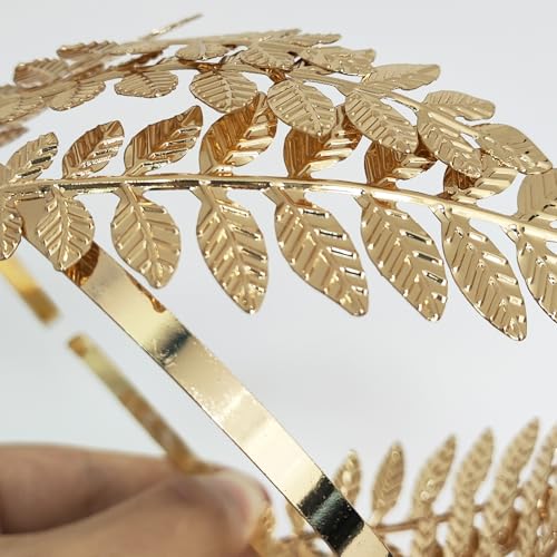 WLBON Golden Leaf Headband Roman Goddess Hair Crown Headpiece for Women