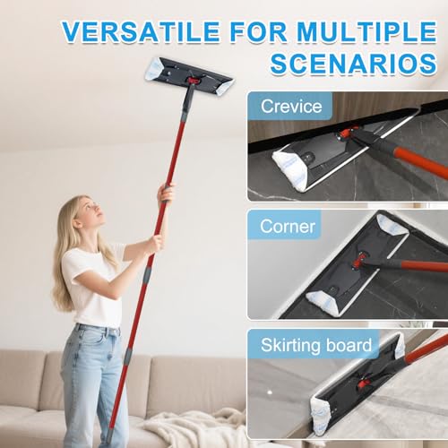 Yuunaie Microfiber Mop Replacement Pads for O-Cedar H2prO Flat Mop - 4 Pack, Reusable & Machine Washable