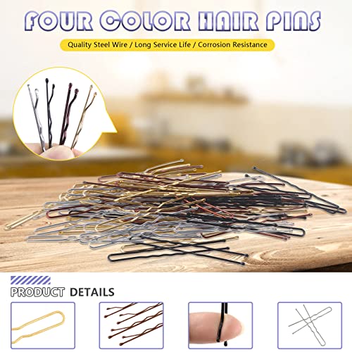 Swpeet 420Pcs Hair Pins and Bobby Pins Kit with Rubber Bands for Women
