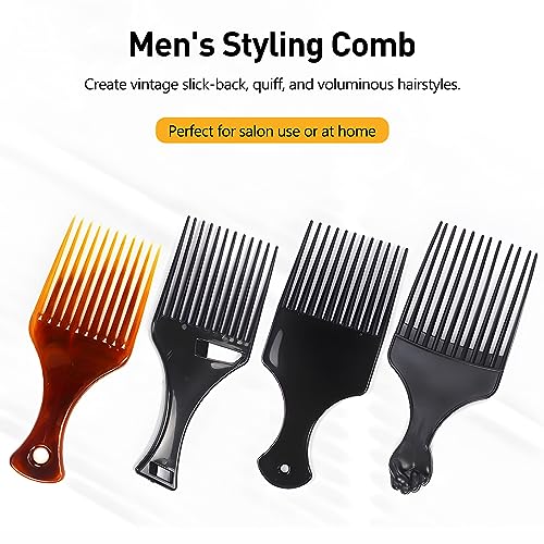 Kootinn 4-Pack Wide-Tooth Afro Hair Pick Combs for Volume and Styling