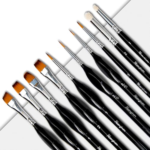 10-Piece Detail Paint Brush Set with Ergonomic Triangular Grip