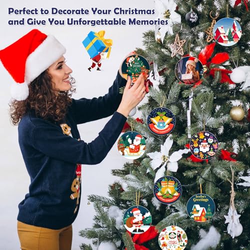 3.5-Inch Metal Sublimation Ornaments Bulk - 24 Round Christmas Decorations & DIY Crafts