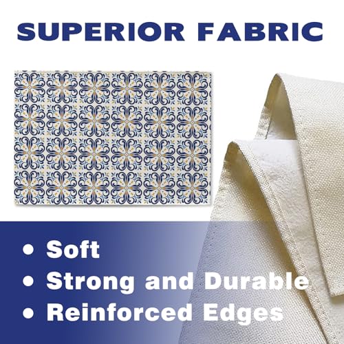 Vintage Floral Placemats Set of 4 - Retro Blue Yellow Design