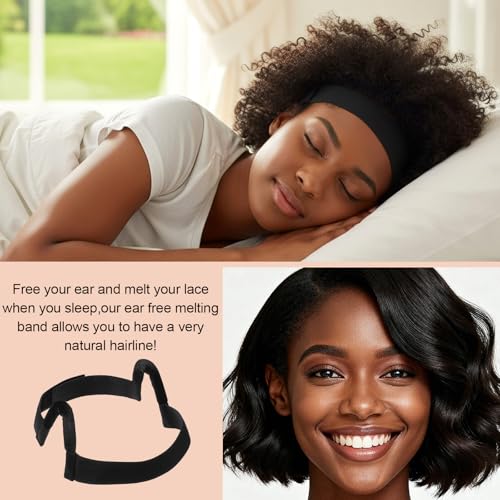 Tiesome 4 Pcs Wig Melting Band with Ear Curves for Lace Front Wigs