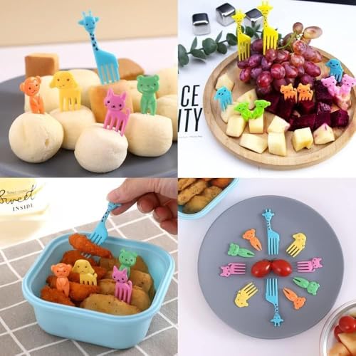 WSmelon Silicone Bento Lunch Box Dividers (34 Pcs) & Animal Food Picks