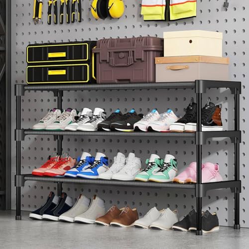 SAN HE 2-Tier Shoe Rack - Stackable Shoe Organizer for Entryway