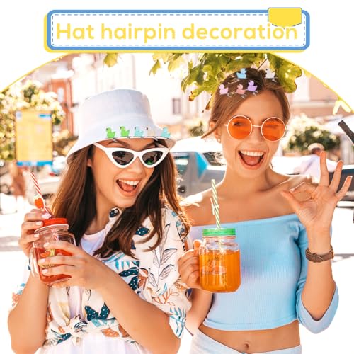 Lyreh Mini Resin Duck Hair Clips with Sunglasses, Colorful Kawaii Hairpins 20pcs