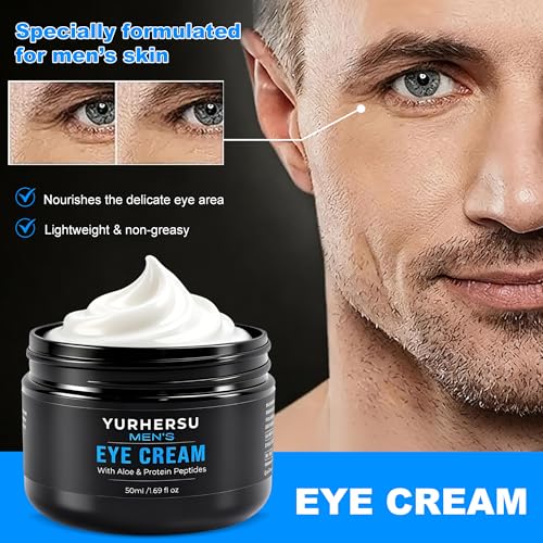 YURHERSU Men's Eye Repair Cream with Aloe and Peptides 1.69 oz