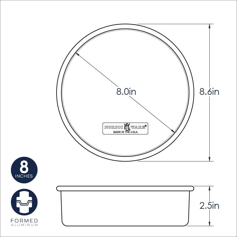 Nordic Ware 8-Inch Round Cake Pan - Natural Aluminum Bakeware