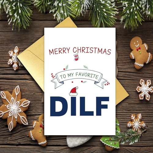 Funny Christmas Card for Dad, Humorous Holiday Greeting Card with Envelope