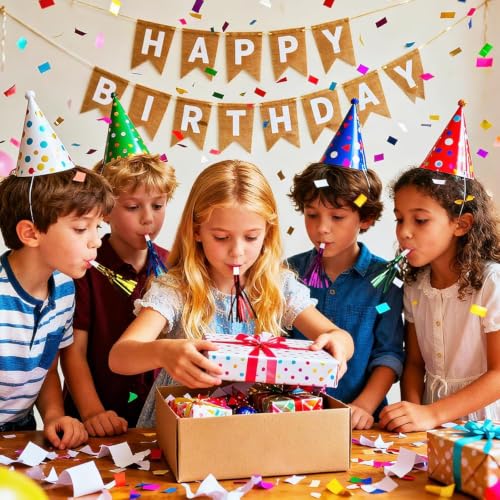 24PCS Colorful Party Blowers - Glitter Noisemakers for Celebrations