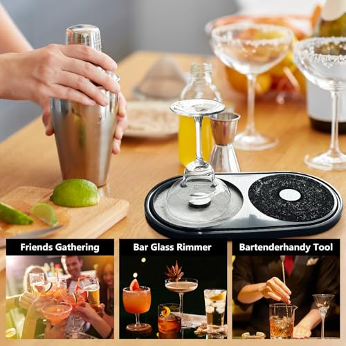 Black Margarita Salt Rimmer Set with Sponge for Cocktails