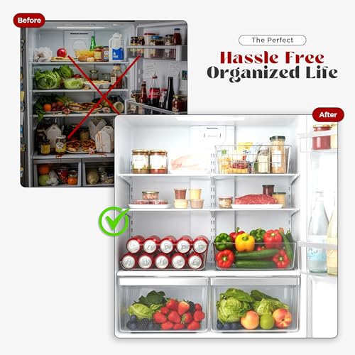 Utopia Kitchen Soda Can Organizer for Fridge & Pantry, 4 Pack, Clear