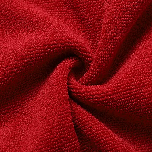 COGANA Red Microfiber Hair Drying Turban Wrap Towel with Button 10x28 Inches