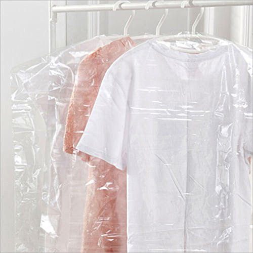 20 Pack Clear Plastic Garment Bags - Waterproof Dust Covers