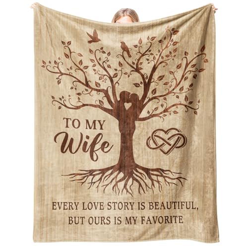 Romantic Flannel Blanket for Wife - 50" x 60" Soft Throw Gift