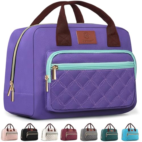 Genteen Purple Insulated Lunch Bag for Women 14L Leakproof Thermal Cooler