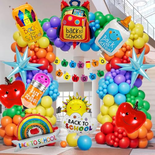 8-Piece Back to School Balloons Kit - Fun Party Decorations