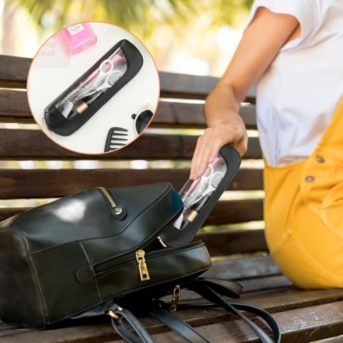 Clear Makeup Bag Waterproof Travel Cosmetic Organizer and Brush Bag Black