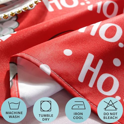 Christmas Holiday Rectangular Tablecloth 60 x 84 Inches Santa Print Spill-Proof