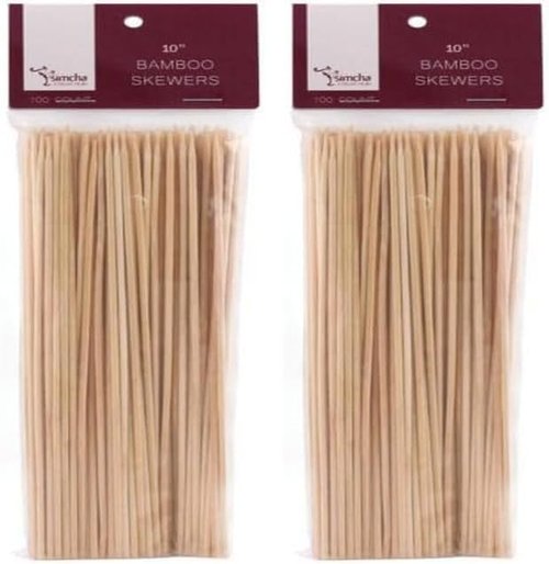 Blue Sky Bamboo Wooden Skewers - 10 Inches | 100-Count - Ideal for Grilling, BBQ, Kebabs & Appetizers