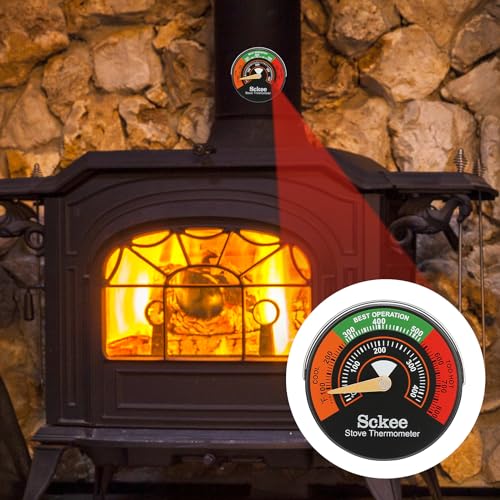 Sckee Magnetic Stove Thermometer - 1PCS Wood & Pellet Stove Temp Gauge
