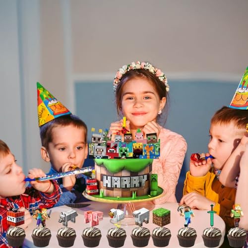 25 Pcs Gamer Cake Decorations Set 3 - Birthday Party Supplies