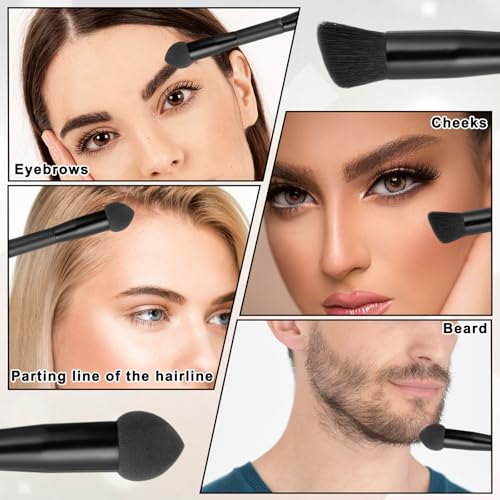 Eldraqth 2pcs Dual-Ended Hairline Brushes with Sponge Tip for Root Touch Up
