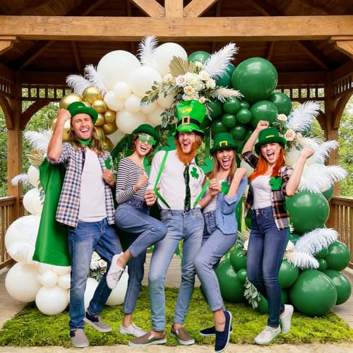 60pcs Green & Gold Latex Balloons for Parties & Celebrations