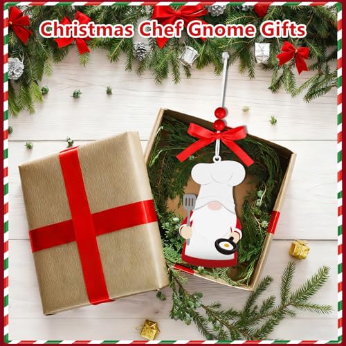 Chef Gnome Christmas Ornament - Wooden Hanging Decor for Home & Kitchen