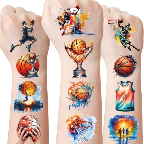 Basketball Temporary Tattoos for Kids 160 Pcs Party Favors
