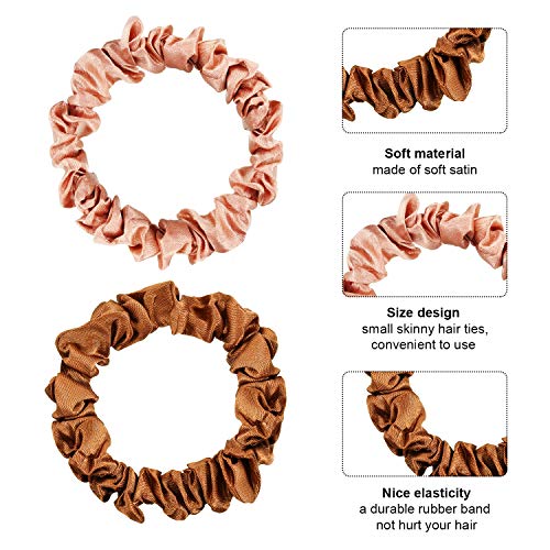 WILLBOND Small Satin Scrunchies 12 Pcs Bulk Silk Hair Ties Multicolor