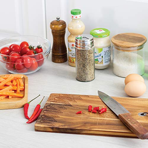 Fox Run 6 oz Glass Spice Jar with Stainless Steel Rotating Shaker Lid