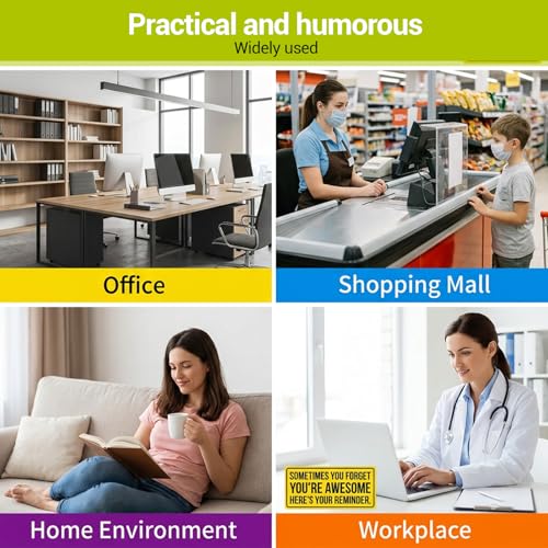 8-Pack Funny Desk Signs - Caution Overstimulated Office Decor