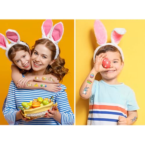 HIFANMM Easter Temporary Tattoos 10 Sheets Bunny Rabbit Stickers