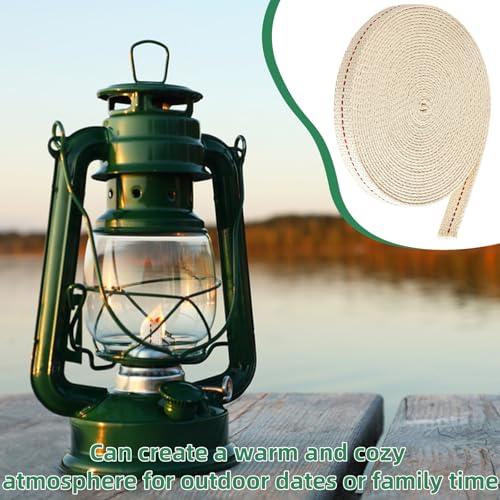 32.8ft Cotton Oil Lamp Wick - 1/2 Inch Replacement for Kerosene & Paraffin Lanterns