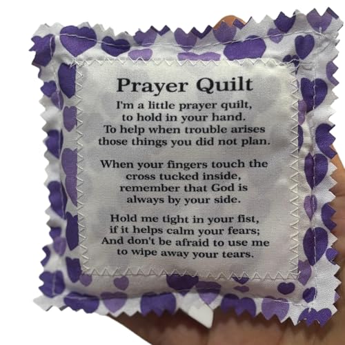 Mini Prayer Quilt with Hidden Cross - Pocket Sized Christian Comfort Gift