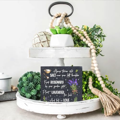VIYZZX Funny Halloween Kitchen Decor Black Wood Block Sign - Practical Magic W