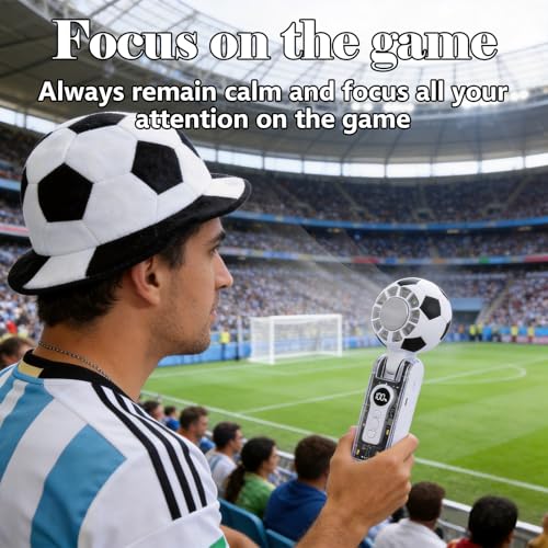 Portable Handheld Turbo Fan with Cooling - Soccer Shaped White Mini Fan