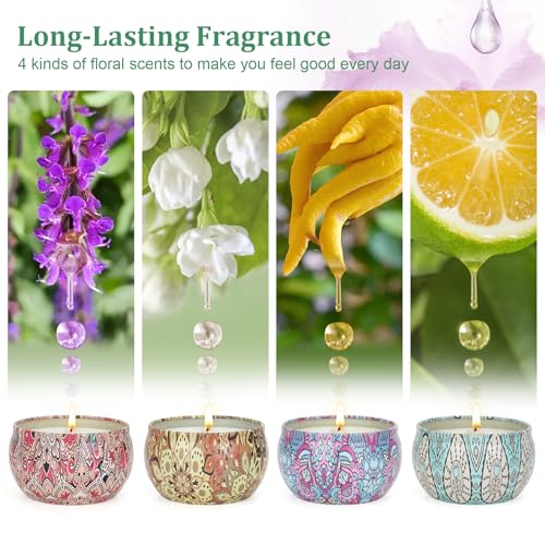 OFUN Scented Soy Candle Gift Set, 4-Pack Aromatherapy Candles for Home