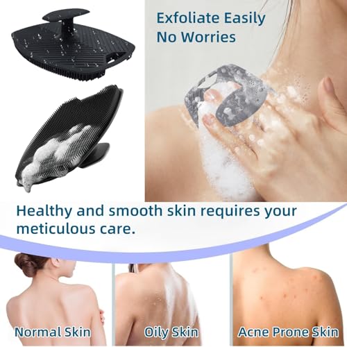 Jopplim Silicone Body Scrubber 2 Pack - Exfoliating Shower Brush