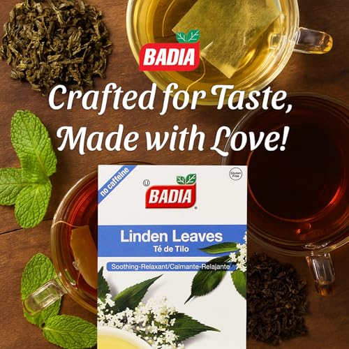 Badia Linden Tea Bags - 25 Caffeine-Free Herbal Infusion for Relaxation
