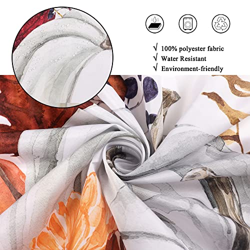 Gold Leaf Pumpkin Shower Curtain - 72x72 Inch Fall Thanksgiving Decor